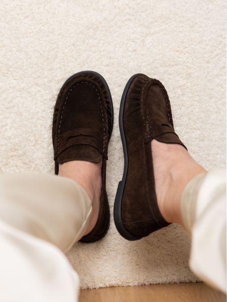 Мокасини шоколадні з натуральної замші Comfort Soft