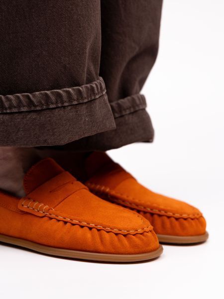 Мокасини помаранчеві з натуральної замші Comfort Soft