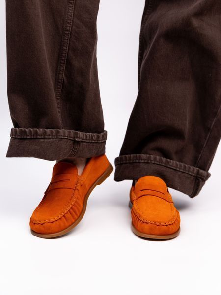 Мокасини помаранчеві з натуральної замші Comfort Soft