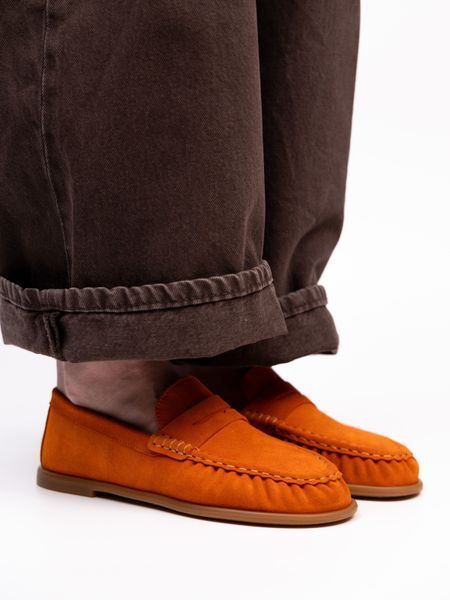 Мокасини помаранчеві з натуральної замші Comfort Soft