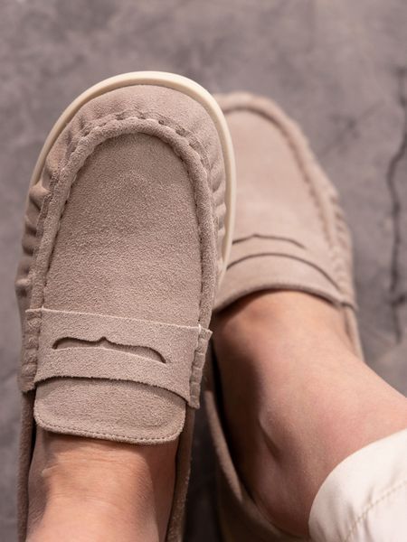 Мокасини бежеві з натуральної замші Comfort Soft