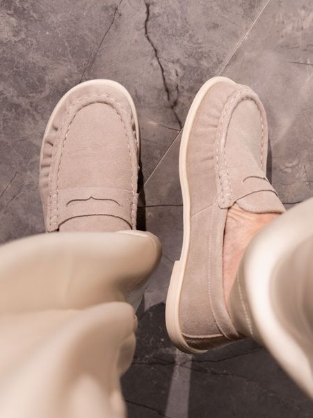 Мокасини бежеві з натуральної замші Comfort Soft