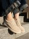 Beige comfortable sneakers with anatomical toe