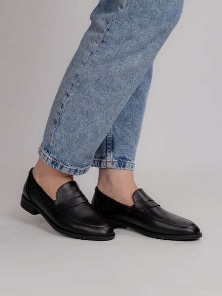 Лофери чорні шкіряні Chic