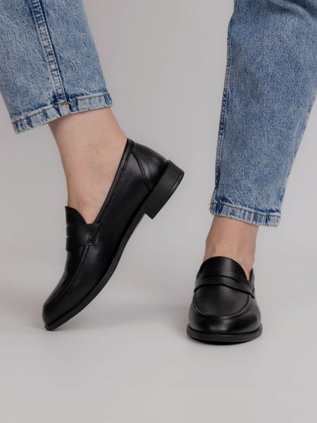 Лофери чорні шкіряні Chic