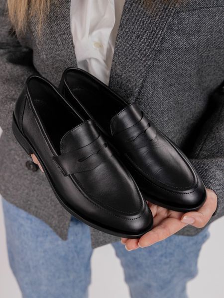 Лофери чорні шкіряні Chic