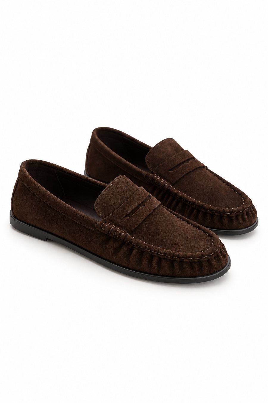 Мокасини шоколадні з натуральної замші Comfort Soft